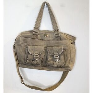 Handbag Of Holding/Thinkgeek Taupe Canvas Tote/ Messenger/Laptop Utility Bag